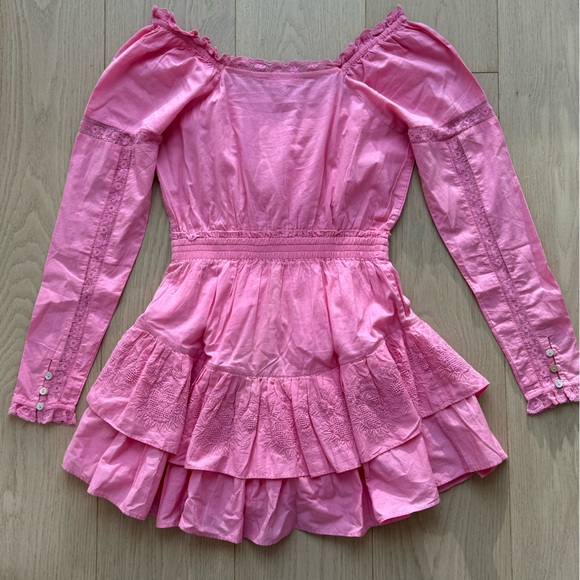 Loveshackfancy Pink Mini Dress. Size P. NEW - Picture 15 of 15